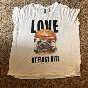 White t-shirt love at first bite